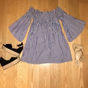 Striped Off The Shoulder Zara Dress